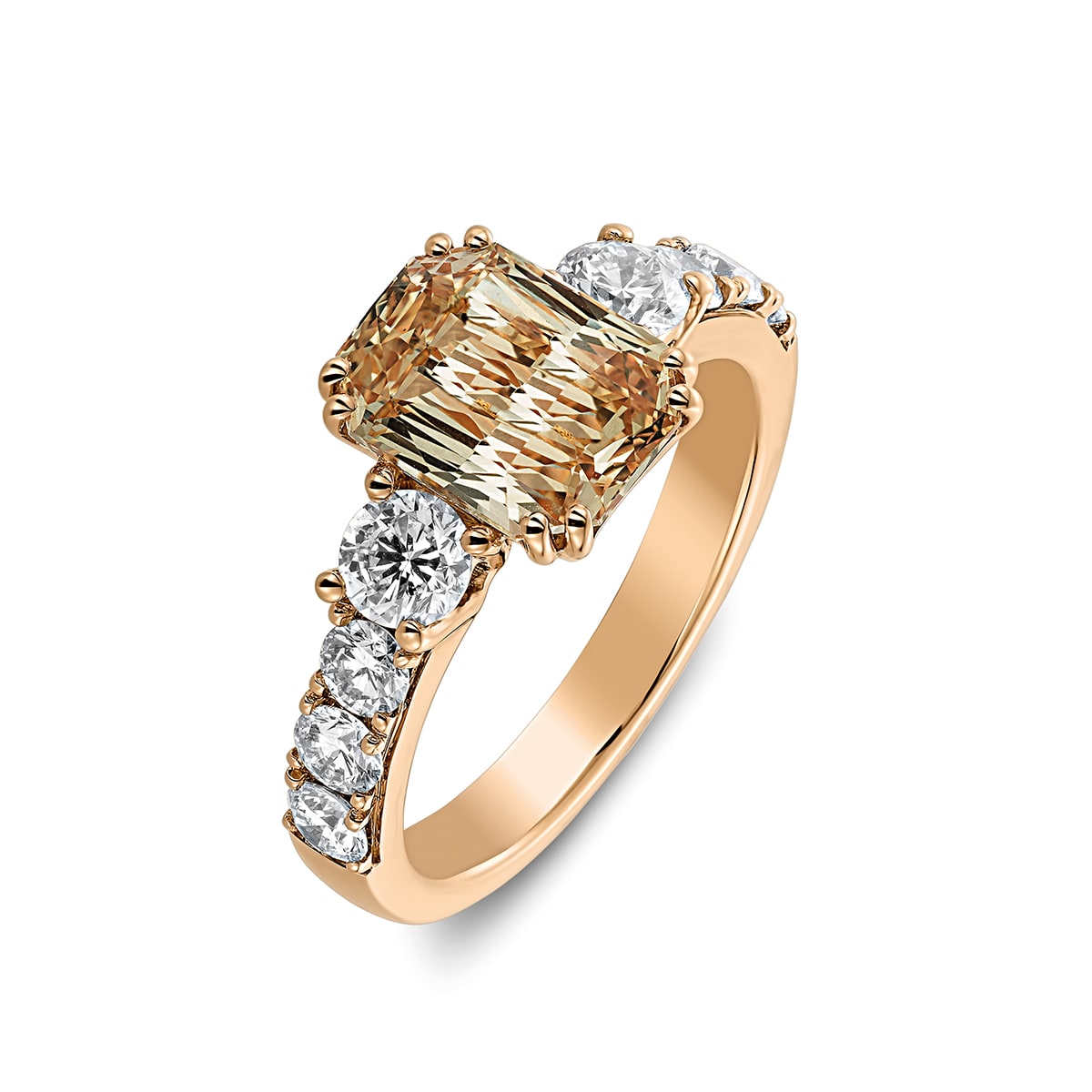 Ring saffier rosé goud