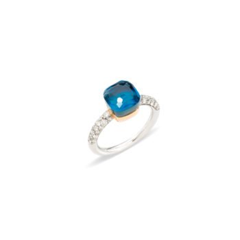 Ring nudo donker blauwe topaaz